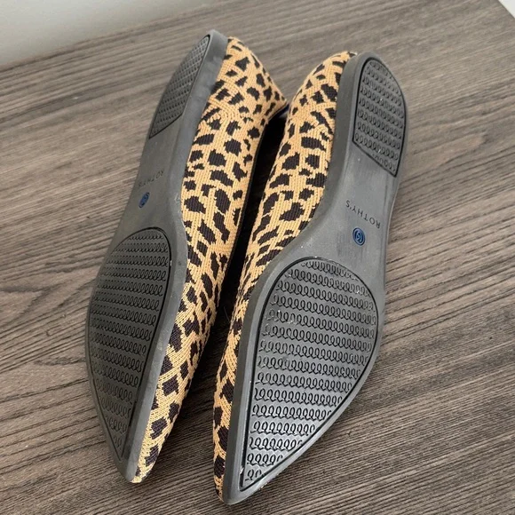 Rothy's Tan and Black Leopard Flats - Picture 2 of 2